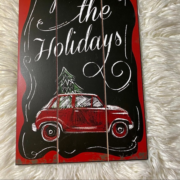 Home for the Holidays Shiplap Sign with Car Tree - Picture 4 of 4